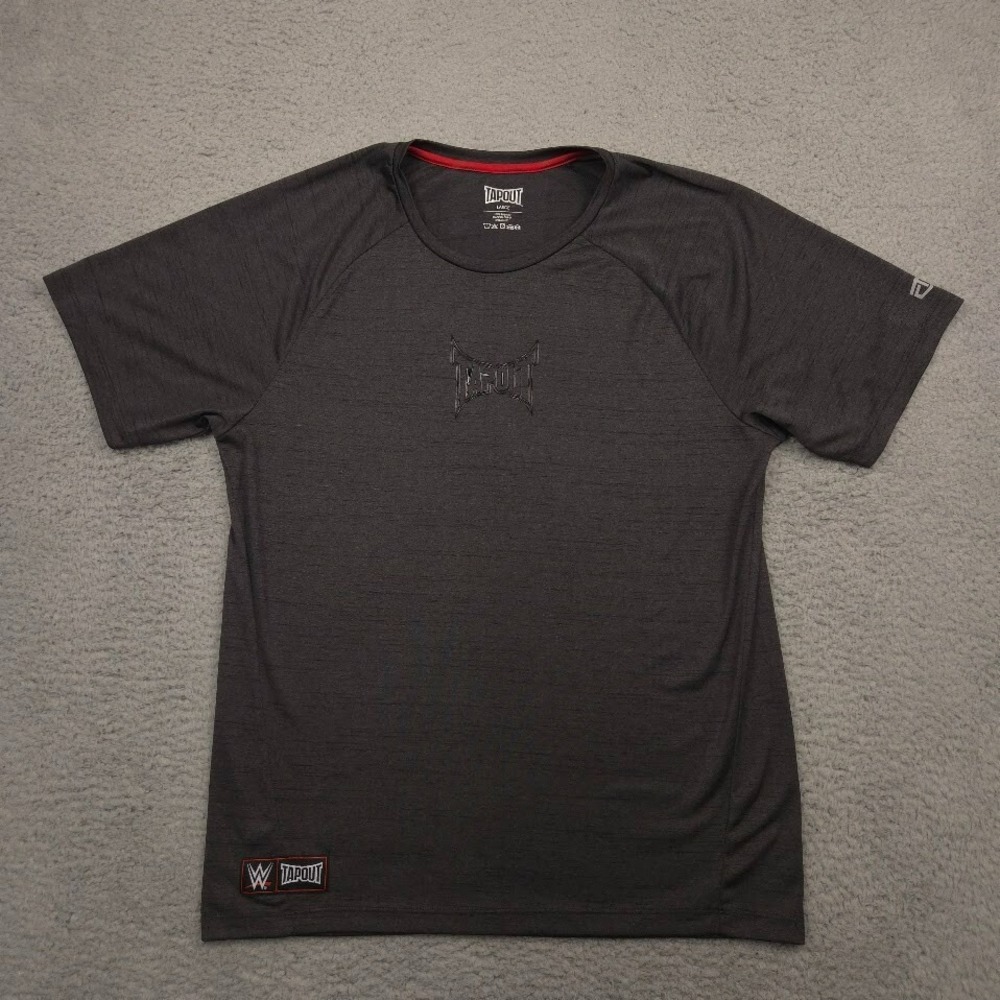 Tapout WWE Men Large Black Performance T Shirt Athletic Fit